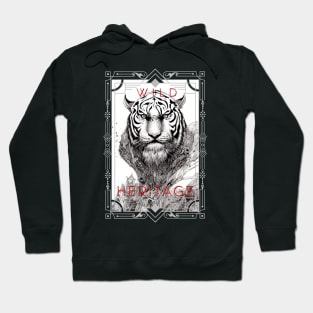 Tiger Animal Wild Nature Illustration Line Epic Illustration Line Art Hoodie